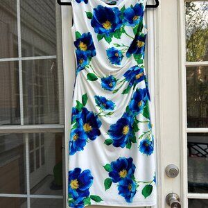 LAUREN RALPH LAUREN Floral-Print Cap-Sleeve Dress Size 6